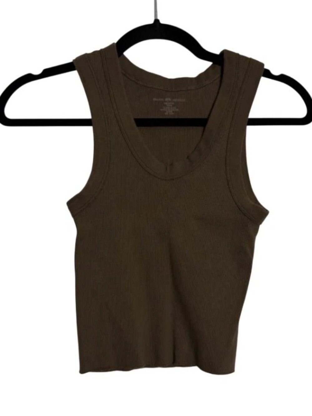 Brandy Melville Womens Brown Ribbed Sleeveless Tank Top Shirt Size Small